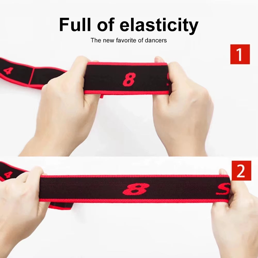8 Section Style Dance Yoga Stretching Belt Pilates Fitness Tension Digital Elasticity Latin Elastic Stretch Resistance Band