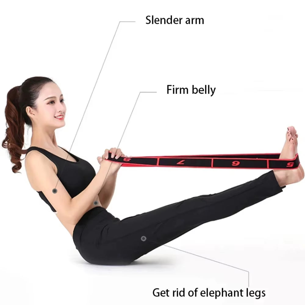 8 Section Style Dance Yoga Stretching Belt Pilates Fitness Tension Digital Elasticity Latin Elastic Stretch Resistance Band