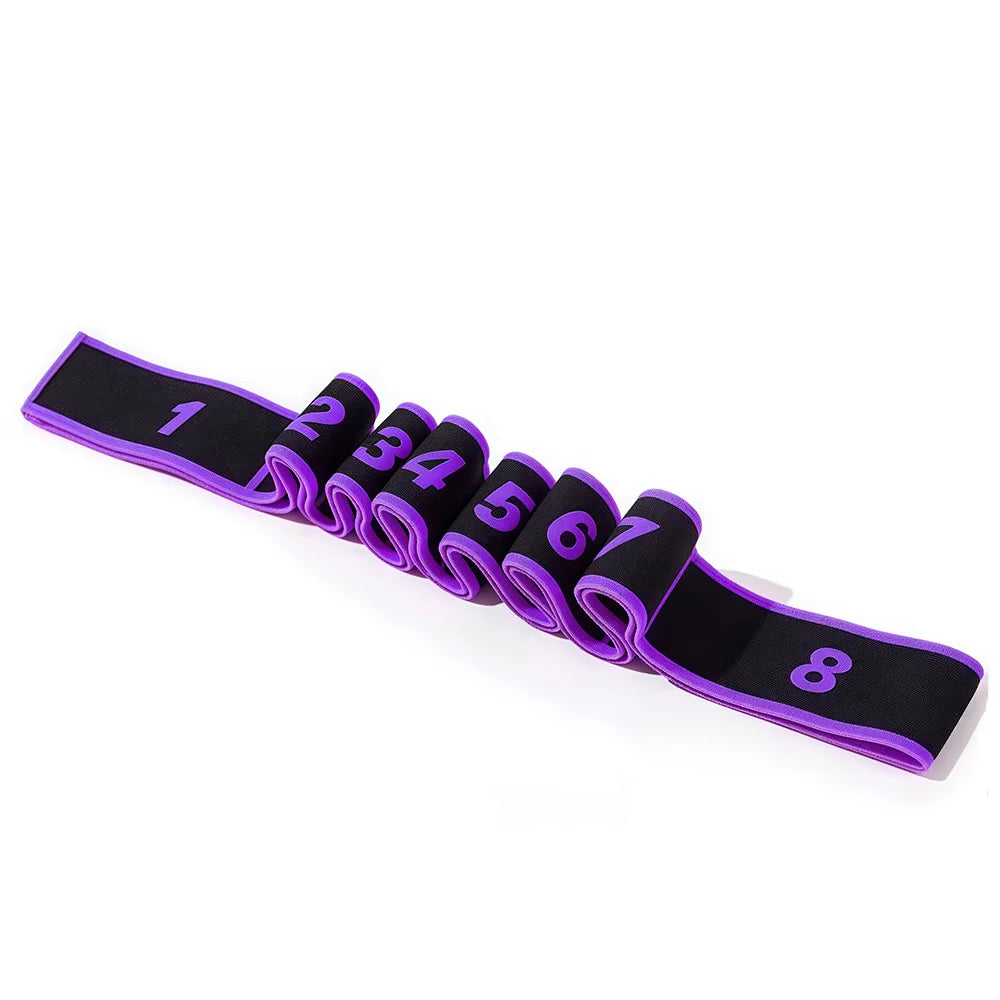8 Section Style Dance Yoga Stretching Belt Pilates Fitness Tension Digital Elasticity Latin Elastic Stretch Resistance Band