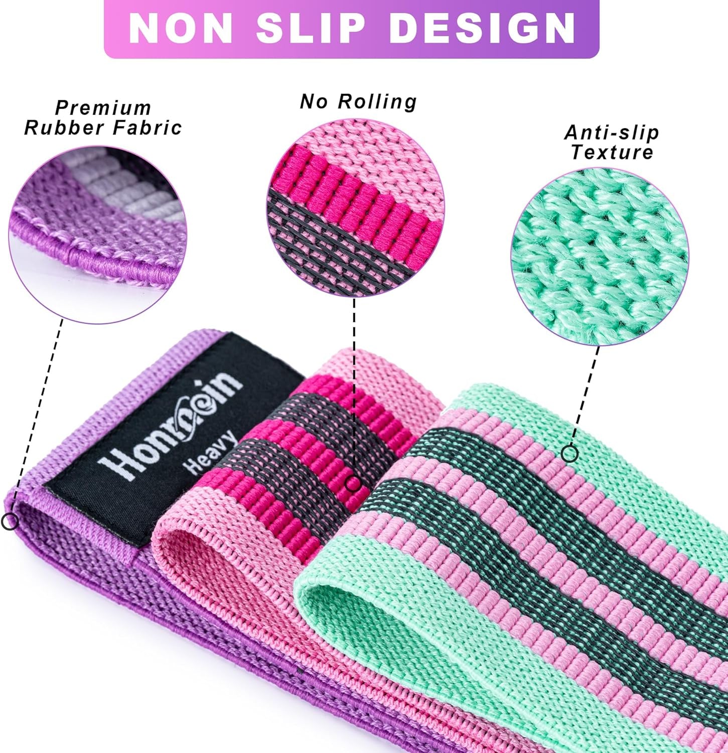 Bandas De Resistencia Premium Para Hacer Ejercicio Ligas Accesorios Gym Set 3Pcs