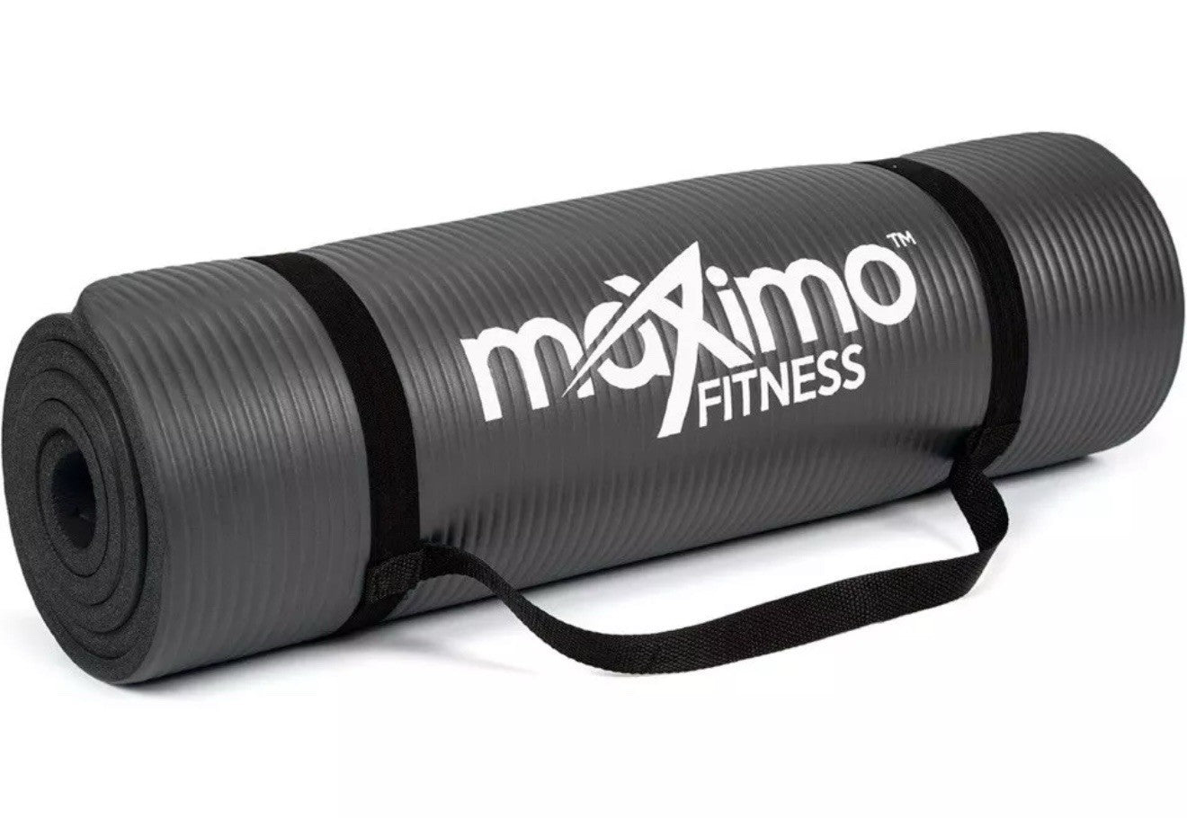 Maximo Yoga Fitness Mat Extra Thick Multipurpose Workout (Meas: 72 X 24) Black￼