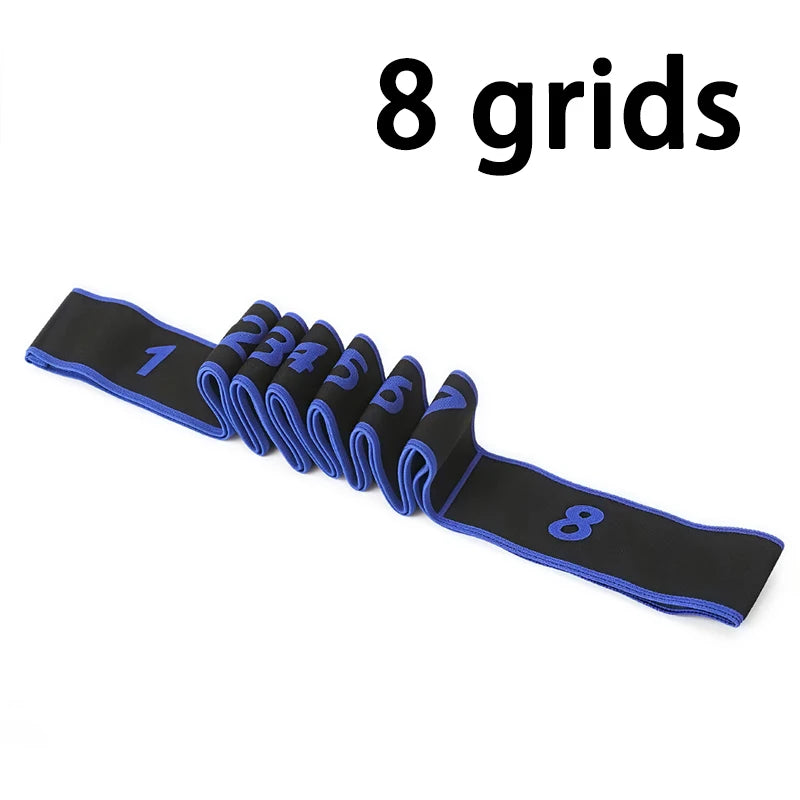 8 Section Style Dance Yoga Stretching Belt Pilates Fitness Tension Digital Elasticity Latin Elastic Stretch Resistance Band