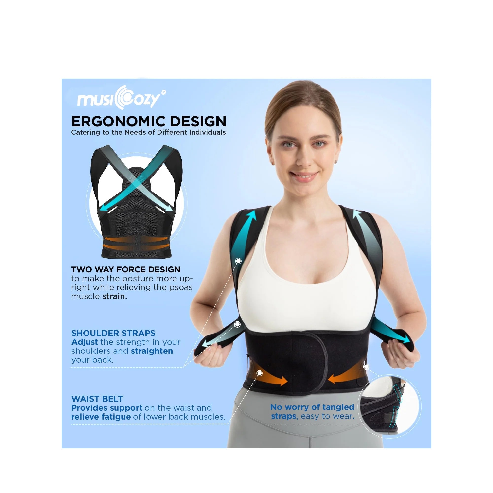 Back Brace Posture Corrector for Women and Men, Back Straightener Posture Corrector, Scoliosis and Hunchback Correction, Back Pain, Spine Corrector, Adjustable Posture Trainer, Medium